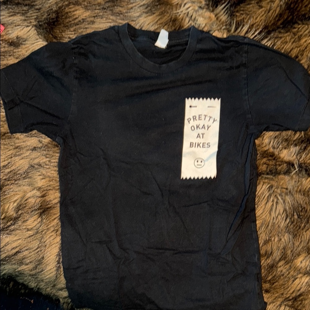 Pretty Okay at Bikes black t-shirt